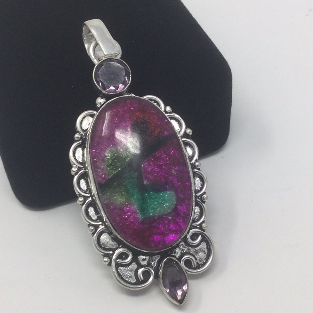 Special Agate & Amethyst Pendant